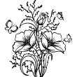 Muursticker charmante en vrolijke vlinders Bloemen - ambiance-sticker.com