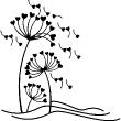 Muurstickers bloemen - Muursticker paardebloem bloemen en vliegende harten - ambiance-sticker.com