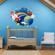Muurstickers babykamer - Muursticker Raket vliegen rond de aarde - ambiance-sticker.com