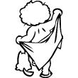 Muursticker badkamer - Muursticker jongen met handdoek - ambiance-sticker.com