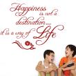 Muurstickers teksten - Muursticker Happiness is not a destination it is a way of life - ambiance-sticker.com