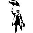 Muurstickers silhouettes - Muursticker man met paraplu - ambiance-sticker.com