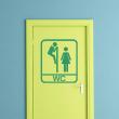 Muurstickers voor deuren - Mursticker deur Man en vrouw in een toilet - ambiance-sticker.com