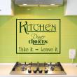 Muurstickers voor keuken - Muursticker decoratieve Kitchen, dinner choices - ambiance-sticker.com