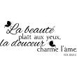 Muurstickers teksten - Muursticker La beauté plaît aux yeux - Voltaire - ambiance-sticker.com