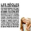 Muurstickers teksten - Muursticker Les règles des grands-parents - ambiance-sticker.com