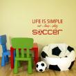 Muurstickers teksten - Muursticker Life is simple, eat-sleep-play-soccer - ambiance-sticker.com