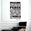 Muurstickers muziek - Muursticker Imagine all the people living life in peace - John Lennon - ambiance-sticker.com