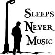 Muurstickers muziek - Muursticker Sleeps Never Music - ambiance-sticker.com