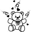 Muurstickers babykamer - Muursticker Teddy liefdevolle - ambiance-sticker.com
