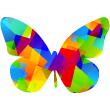 Muurstickers design - Muursticker veelkleurige pop-art vlinder - ambiance-sticker.com