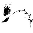 Muurstickers bloemen - Muursticker Vlinder op kleine staaf - ambiance-sticker.com