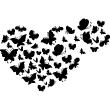 Muurstickers dieren - Muursticker hart van de vlinders - ambiance-sticker.com