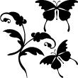 Muurstickers dieren - Muursticker Vlinders en Bloemen - ambiance-sticker.com