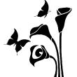 Muurstickers dieren - Muursticker Vlinders vliegen over bloemen - ambiance-sticker.com