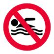 Muursticker WC - Muursticker Geen zwemmen - ambiance-sticker.com
