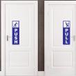 Muurstickers voor deuren - Mursticker deur Push pull - ambiance-sticker.com