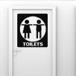 Muurstickers voor deuren - Mursticker deur Silhouet vrouw en man toilets - ambiance-sticker.com