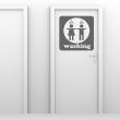 Muurstickers voor deuren - Mursticker deur Silhouet persoon in de douche - ambiance-sticker.com