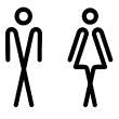 Muurstickers voor deuren -  Muursticker deuren toiletten man en vrouw - ambiance-sticker.com