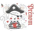 Muurstickers namen - Muursticker aanpasbare namen piraat muis - ambiance-sticker.com