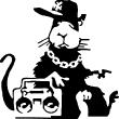 Muurstickers design - Muursticker muzikale rat - ambiance-sticker.com