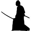 Muurstickers silhouettes - Muursticker samurai 2 - ambiance-sticker.com