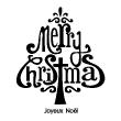Muurstickers decoratie Kerstmis - Muursticker Merry Christmas fir - ambiance-sticker.com