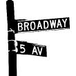 Muurstickers Straatcultuur - Muursticker ondertekenen Broadway / 5e-laan - ambiance-sticker.com