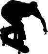 Muurstickers silhouettes - Muursticker Amateur Skateboard Silhouette - ambiance-sticker.com
