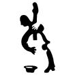 Muurstickers muziek - Muursticker Contrabassist silhouet - ambiance-sticker.com