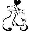 Muurstickers Liefde - Muursticker Silhouet van de kat paar - ambiance-sticker.com