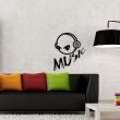 Muurstickers muziek - Muursticker Smiley muziekliefhebber - ambiance-sticker.com