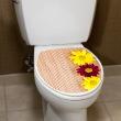 Muursticker WC - Muursticker Bamboe mat en bloemen - ambiance-sticker.com