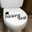 Muursticker badkamer - Muursticker Thinkin Seat - ambiance-sticker.com