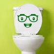 Muursticker WC - Muursticker toilet Smiley met een bril - ambiance-sticker.com