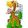 Muurstickers babykamer - Muursticker regel lachende giraf en zijn vrienden - ambiance-sticker.com