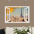Muurstickers Landschap - Muursticker Parijs in goud - ambiance-sticker.com