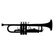 Muurstickers muziek - Muursticker Trompet - ambiance-sticker.com