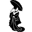 Muurstickers silhouettes - Muursticker Een Japanse met een paraplu - ambiance-sticker.com