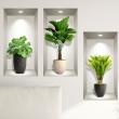 Muurstickers 3D - Mursticker 3D effect tropische planten - ambiance-sticker.com