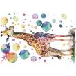 Muurstickers dieren - Muursticker dieren aquarel artistieke giraffe - ambiance-sticker.com