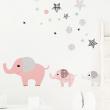 Muurstickers dieren - Muursticker charmante olifanten - ambiance-sticker.com