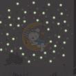 Muurstickers dieren - Muurstickers schattige beer op de maan + 100 sterren + 100 fosforescerende sterren - ambiance-sticker.com