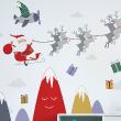 Muurstickers Kerstmis - Stickers Kerstman in de Scandinavische bergen - ambiance-sticker.com