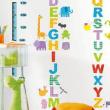 Muurstickers babykamer - Alphabet and animals kidmeter for children wall decal - ambiance-sticker.com