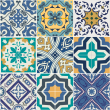 muurstickers cement tegels - 9 muursticker tegel azulejos arabesken vintage - ambiance-sticker.com