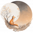 Muurstickers dieren - Muursticker dier vos onder de volle maan - ambiance-sticker.com