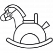 Muurstickers babykamer - Muursticker artistieke houten paard - ambiance-sticker.com
