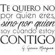 Muurstickers teksten - Muursticker citaat Te quiero no - G. Garcia Marquez - ambiance-sticker.com